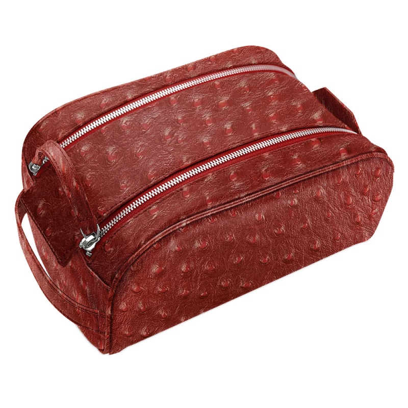 Trousse de toilette - Autruche ciliegia Trousse de toilette - Autruche ciliegia