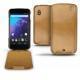 Custodia in pelle LG Google Nexus 4  - Or Maïa ( Bologna Hi Gloss Metallic - Pantone 871C ) 