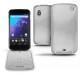 Custodia in pelle LG Google Nexus 4  - Platinium ( Bologna Hi Gloss Metallic - Pantone 877C ) 