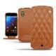 Custodia in pelle LG Google Nexus 4  - Marron - Couture ( Nappa - Pantone 1615C ) 