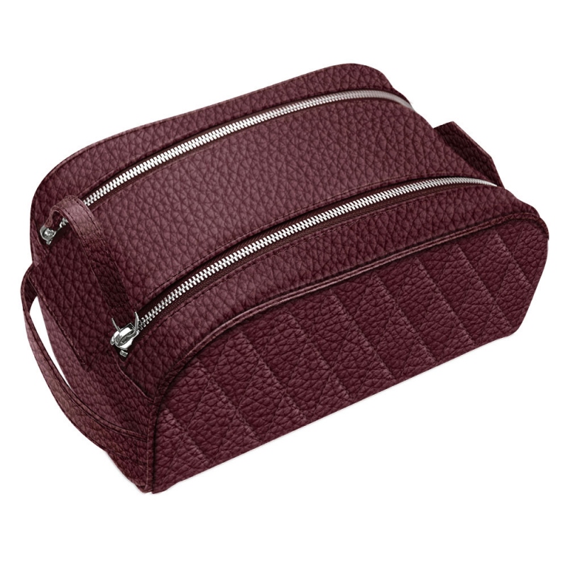 Toiletry bag - Lie de vin - Couture ( Pantone 5115C )  Toiletry bag - Lie de vin - Couture ( Pantone 5115C )