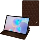 Samsung Galaxy Tab S6 leather case - Châtaigne - Couture ( Pantone 476C ) 