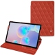 Samsung Galaxy Tab S6 leather case - Arange clouquié - Couture