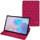 Samsung Galaxy Tab S6 leather case - Rose fluo - Couture