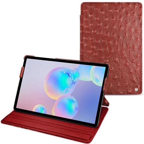 Samsung Galaxy Tab S6 leather caseAutruche ciliegia ( Pantone #a4343a ) 