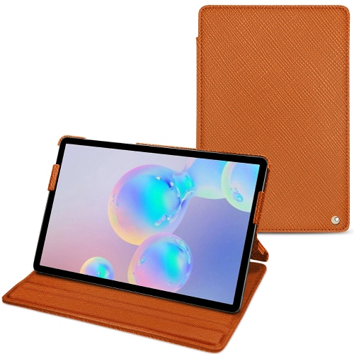 Housse cuir Samsung Galaxy Tab S6 : Protection sur mesure pour tablette sur NoreveOrange vibrant ( Pantone #e36b39 ) 
