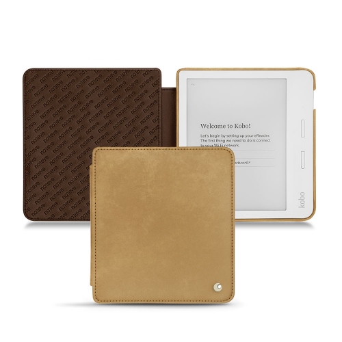 Capa em pele Kobo Libra H2OSable vintage ( Pantone #9b7340 ) 