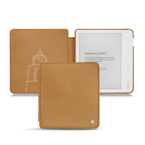 Lederschutzhülle Kobo Libra H2OCastan esparciate ( Pantone #824F2A )