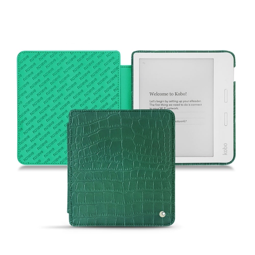 Funda de piel Kobo Libra H2OCrocodile pino ( Pantone #173F35 ) 
