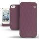 Custodia in pelle Apple iPhone 5  - Lie de vin - Couture ( Pantone 5115C ) 