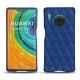 Coque cuir Huawei Mate 30 Pro - Bleu océan - Couture ( Nappa - Pantone 293C ) 