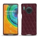 Coque cuir Huawei Mate 30 Pro - Lie de vin - Couture ( Pantone 5115C ) 