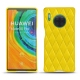 Coque cuir Huawei Mate 30 Pro - Jaune fluo - Couture