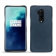 Coque cuir OnePlus 7T Pro - Jean vintage ( Roughtcut - Pantone 285U  ) 