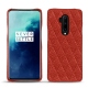 Coque cuir OnePlus 7T Pro - Papaye - Couture ( Pantone 180C ) 