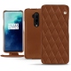 OnePlus 7T Pro leather case - Marron - Couture ( Nappa - Pantone 1615C ) 