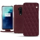 Lederschutzhülle OnePlus 7T Pro - Lie de vin - Couture ( Pantone 5115C ) 