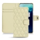 Lederschutzhülle OnePlus 7T Pro - Ivoire - Couture ( Sleek P C12 - White ) 