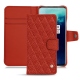 OnePlus 7T Pro leather case - Papaye - Couture ( Pantone 180C ) 