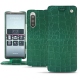 Custodia in pelle Sony Xperia 5 - Crocodile pino