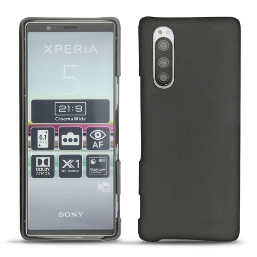 Sony Xperia 5 leather cover - Noir ( Nappa - Black ) 