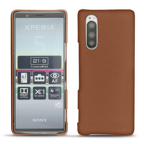 Capa em pele Sony Xperia 5Marron ( Nappa - Pantone #8B4720 ) 