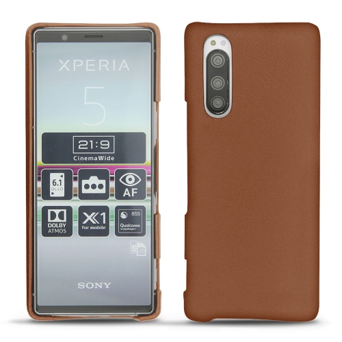 estuche protección deseo grabado Sony Xperia z3+ Cuero Funda para móvil marrón funda protectora funda