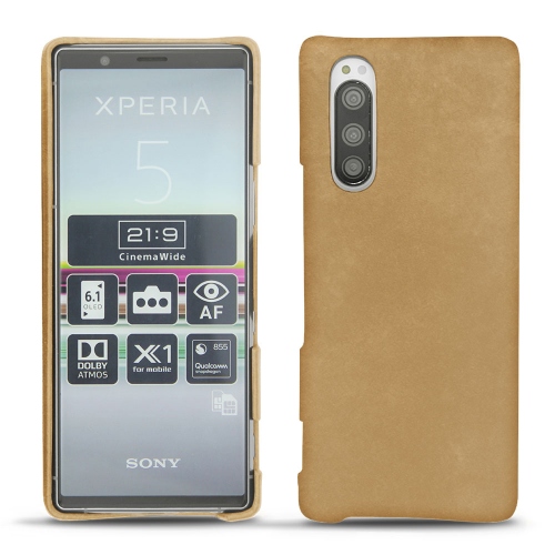 Sony Xperia 5 leather caseSable vintage ( Pantone #9b7340 ) 