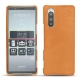 Sony Xperia 5 leather cover - Mandarine vintage ( Pantone 165C ) 