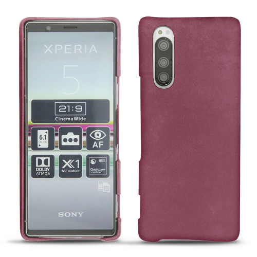 Custodia in pelle Sony Xperia 5Prune vintage ( Pantone #612434 ) 