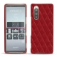 Coque cuir Sony Xperia 5 - Rouge - Couture ( Nappa - Pantone 199C ) 