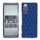 Sony Xperia 5 leather cover - Bleu océan - Couture ( Nappa - Pantone 293C ) 