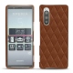 Coque cuir Sony Xperia 5 - Marron - Couture ( Nappa - Pantone 1615C ) 