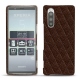 Coque cuir Sony Xperia 5 - Châtaigne - Couture ( Pantone 476C ) 