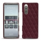 Capa em pele Sony Xperia 5 - Lie de vin - Couture ( Pantone 5115C ) 