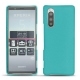 Sony Xperia 5 leather cover - Bleu fluo