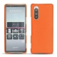 Sony Xperia 5 leather cover - Orange fluo