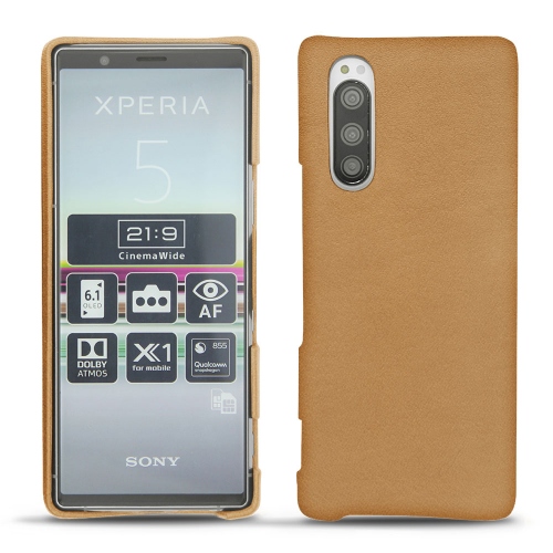 Custodia in pelle Sony Xperia 5Castan esparciate ( Pantone #824F2A )