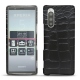 Coque cuir Sony Xperia 5 - Crocodile nero