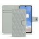Capa em pele OnePlus 7T - Gris - Couture ( Nappa - Pantone W428C ) 
