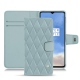 OnePlus 7T leather case - Bleu ciel - Couture ( Nappa - Pantone 277C ) 