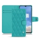 Housse cuir OnePlus 7T - Bleu fluo - Couture