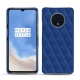 Lederschutzhülle OnePlus 7T - Bleu océan - Couture ( Nappa - Pantone 293C ) 