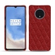 Coque cuir OnePlus 7T - Tomate - Couture ( Pantone 187C ) 