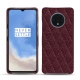 Capa em pele OnePlus 7T - Lie de vin - Couture ( Pantone 5115C ) 