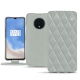 レザーケース OnePlus 7T - Gris - Couture ( Nappa - Pantone W428C ) 