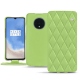 OnePlus 7T leather case - Vert olive - Couture ( Nappa - Pantone 578U ) 
