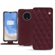 Funda de piel OnePlus 7T - Lie de vin - Couture ( Pantone 5115C ) 