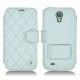 Custodia in pelle Samsung GT-i9500 Galaxy S IV - Bleu clair - Couture ( Nappa - Pantone 277C ) 