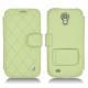 Housse cuir Samsung GT-i9500 Galaxy S IV - Vert olive - Couture ( Nappa - Pantone 578U ) 
